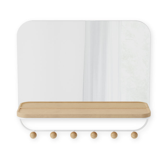 Miroir Estique de Umbra avec crochets - blanc