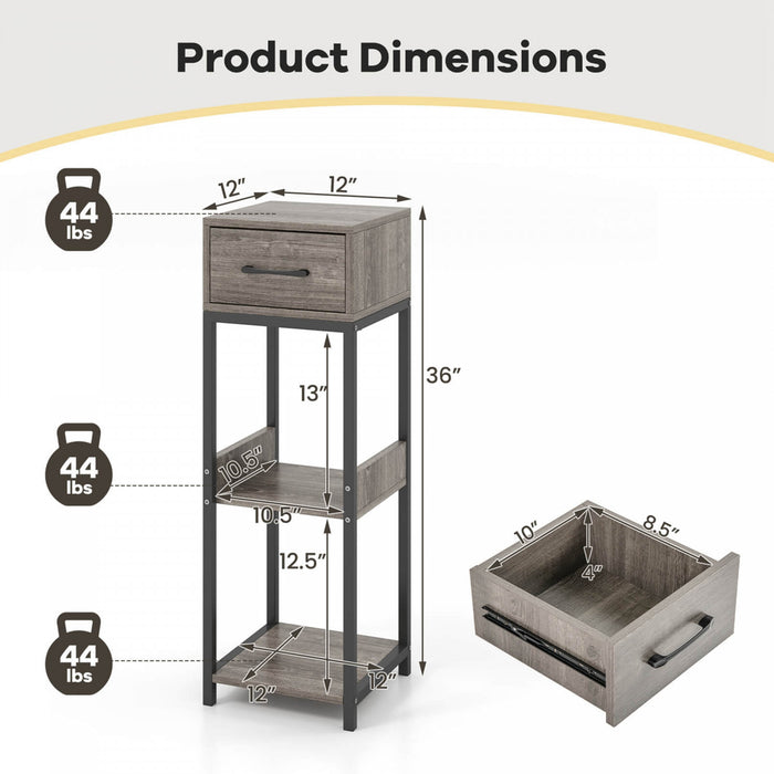 Costway 2 Pack 3 Etagere D'installation Haute Interieure De Niveau Avec Etagere D'affichage De Dispositifs Anti-basculement De Tiroir