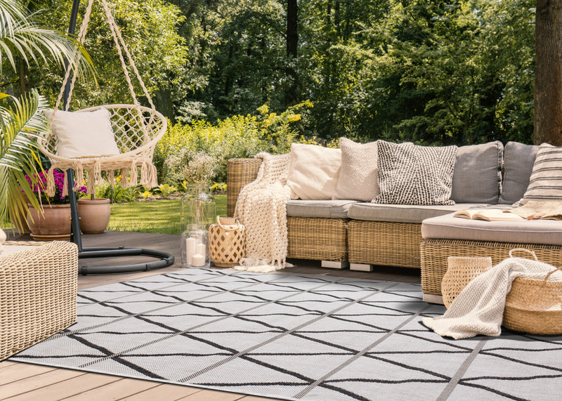 Carpette Jackson à motif de diamants pour l’intérieur et l'extérieur - 7 pi 10 po x 10 pi 6 po