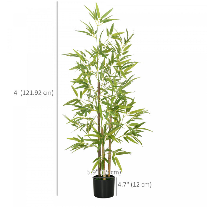 HOMCOM Arbre artificiel en bambou, 2 pieces, 4 pieds, pour decoration