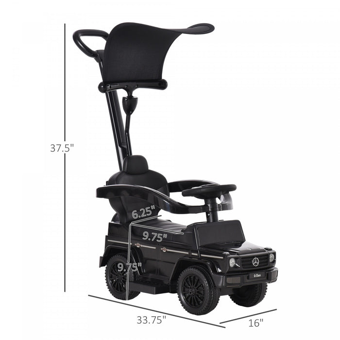 Aosom Poussette Tout-petit Vehicule A Pousser Avec Klaxon Volant Aucune Alimentation Manuel Sous Le Siege Design Sur Noir