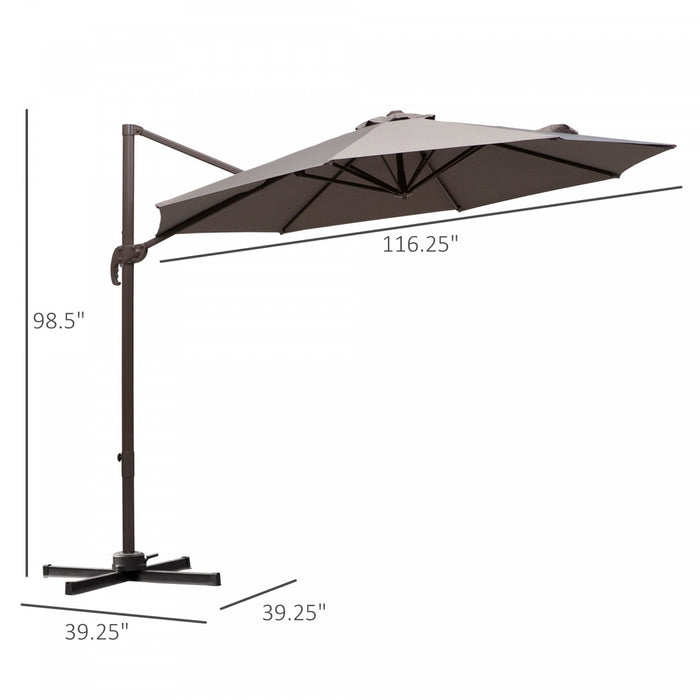 Outsunny Parasol Gris