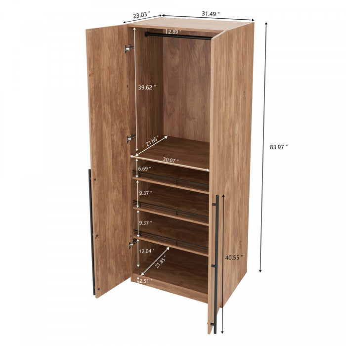 Armoire Lee Modern 32\" en brun dore - Lot de 2