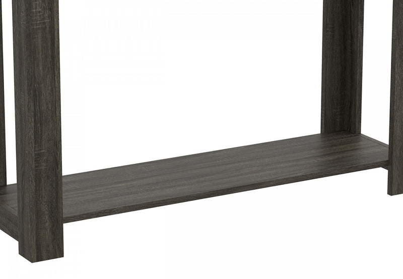 Console de 40 po avec 2 tiroirs et tablette - table de salon gris foncé