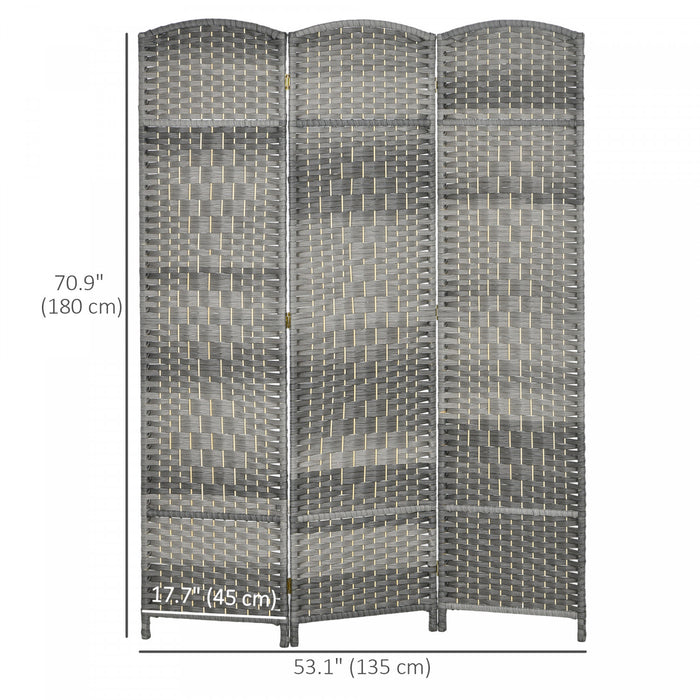 HOMCOM Separateur de piece pliable 6' de haut, gris melange