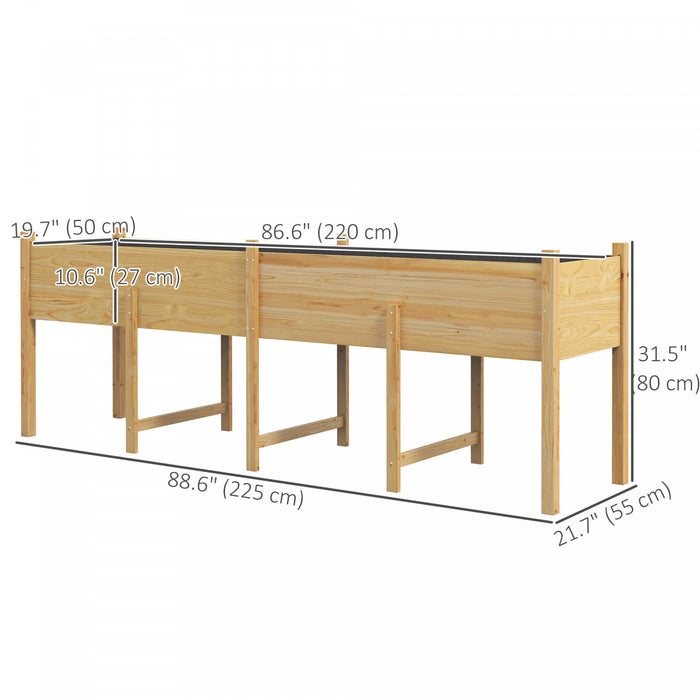 Outsunny Jardiniere En Bois Avec Pieds Et Trous De Drainage, Naturel