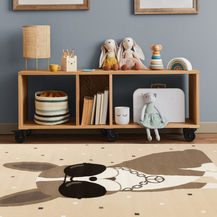 Carpette Forte à motif de chien confiant pour enfants - 5 pi 3 po x 7 pi 5 po