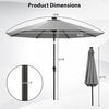 Costway 10 FT Solar Patio Umbrella with 96 LED Lights 35° Adjustable Tilt Vented Top Gray