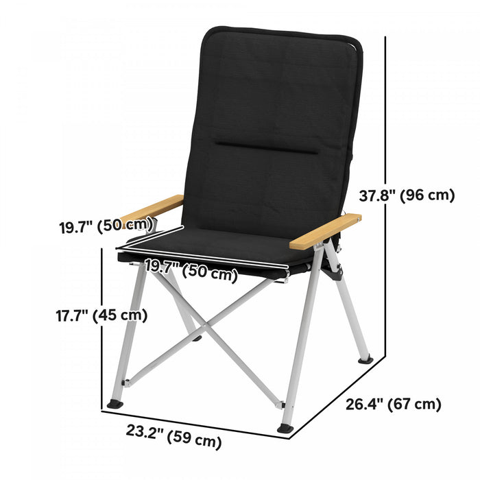 Outsunny Lot De 2 Chaises De Camping Pliantes Inclinables, Sac De Transport