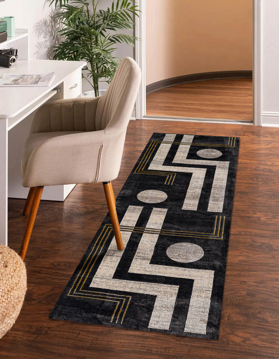 Tapis Contemporain Erisa 2'2\" x 7'7\" en Gris