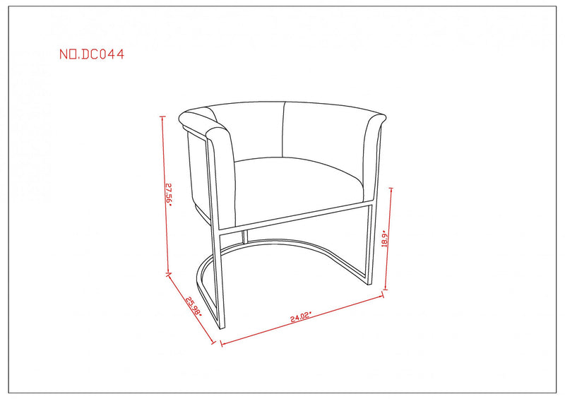 Chaise de salle a manger moderne mi-siecle cosmopolite en cuir vegetalien et metal, graphite - Lot de 2