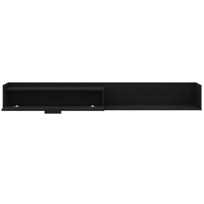 Meuble pour téléviseur mural mince Nordika de 72 po avec armoire de rangement - noir
