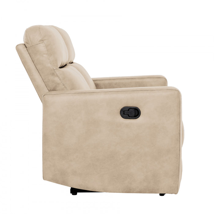 Causeuse inclinable manuelle Denton de 57 po en similicuir - Taupe