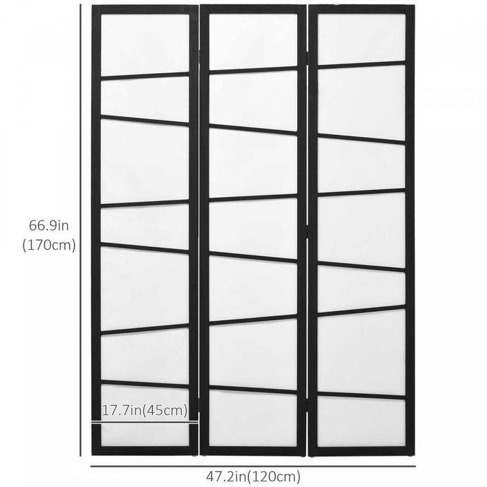 Homcom Paravent De Separation Pliable A 3 Panneaux Pour Chambre