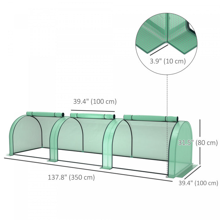 Outsunny Serre Mini-tunnel Avec Couverture En Polyethylene Pour Le Jardin