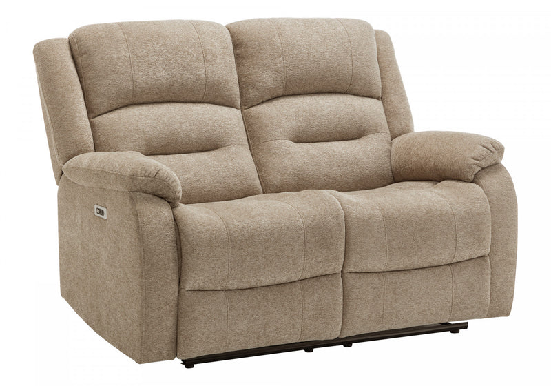 Petit Causeuse Rembourre 2 Places Inclinable Electrique, 50\"L, Port Usb Inclus,Tissu Beige
