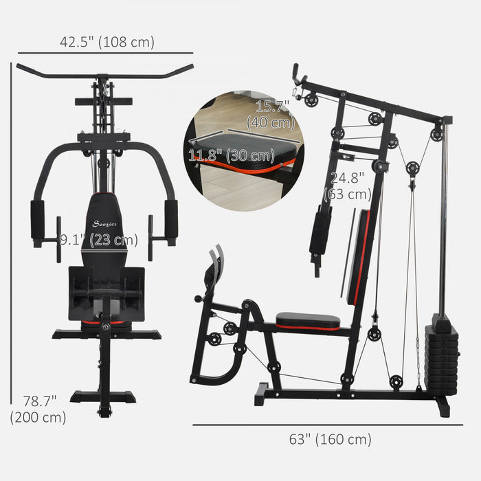 Soozier Equipement D'entrainement Multifonction, Machine De Presse A Jambes