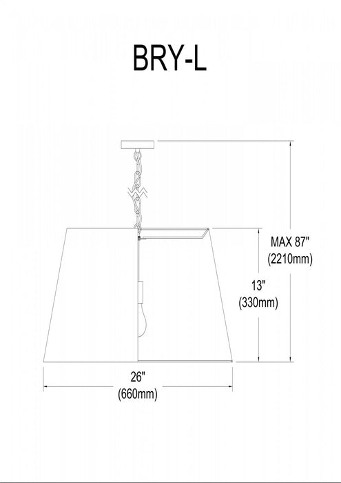 Grand luminaire suspendu Brynn de Dainolite avec abat-jour noir et doré, fini noir et 1 ampoule
