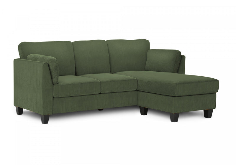 Canape Chaise Longue Rembourre, Tissu Vert Fonce, Moderne, Contemporain