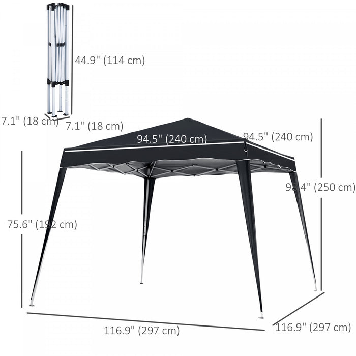 Outsunny Tente D'exterieur Pliable 8' X 8' Avec Sac, Noir