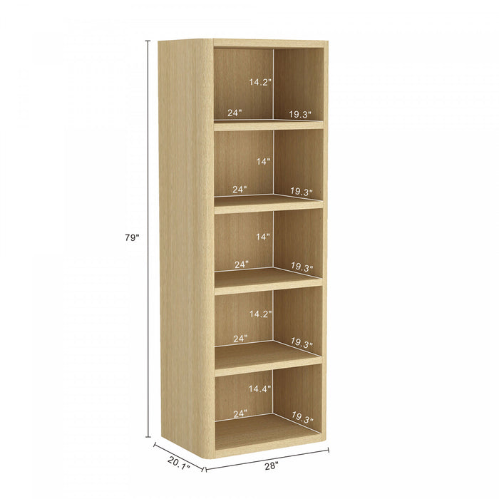 Bibliotheque ouverte moderne Rivington 28\" en chene naturel - Ensemble de 3