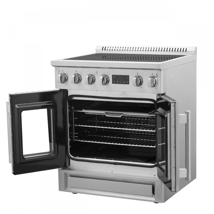 Cuisiniere a induction Torino de 30 po avec portes francaises, acier inoxydable – FFSIN0950-30