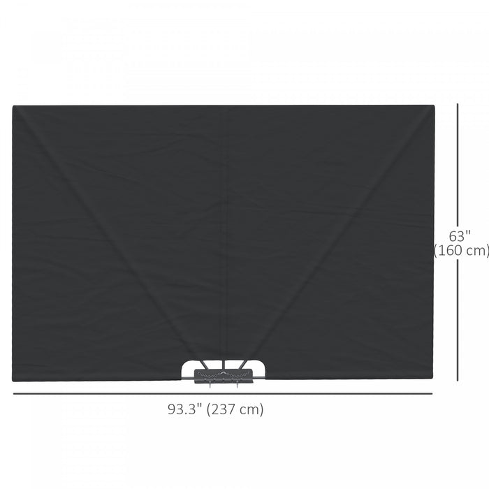 Auvent Lateral Pliant Outsunny 93\" X 63\" Pour Patio, Gris Fonce
