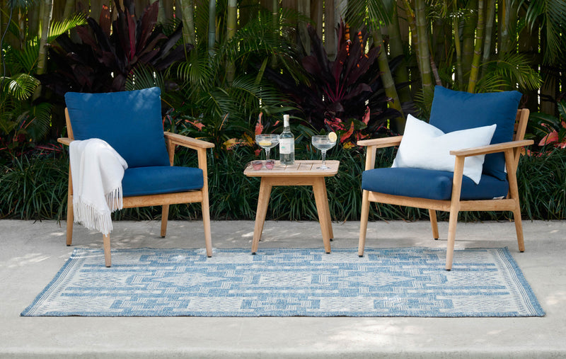 Tapis Transitionnel Nyra 6'6\" x 9'0\" en Bleu