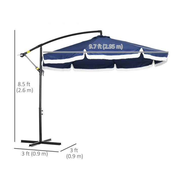 Outsunny Parasol De Patio De 10 Pi, Parasol Decale Avec Manivelle