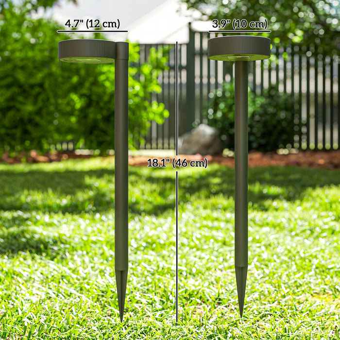 Outsunny Lot De 8 Lampes Solaires De Jardin Eclairages Solaires Pour Allees