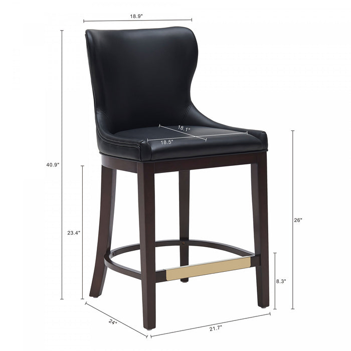 Tabouret de comptoir Blair moderne en bois et tissu, noir - Lot de 3