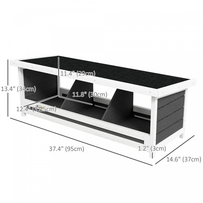 Pawhut Nichoir A Poules, Nichoirs En Bois A 3 Compartiments, Accessoires Pour Poulailler Avec Toit En Asphalte Pour L'interieur Et L'exterieur, Jusqu'a 3 Poules.