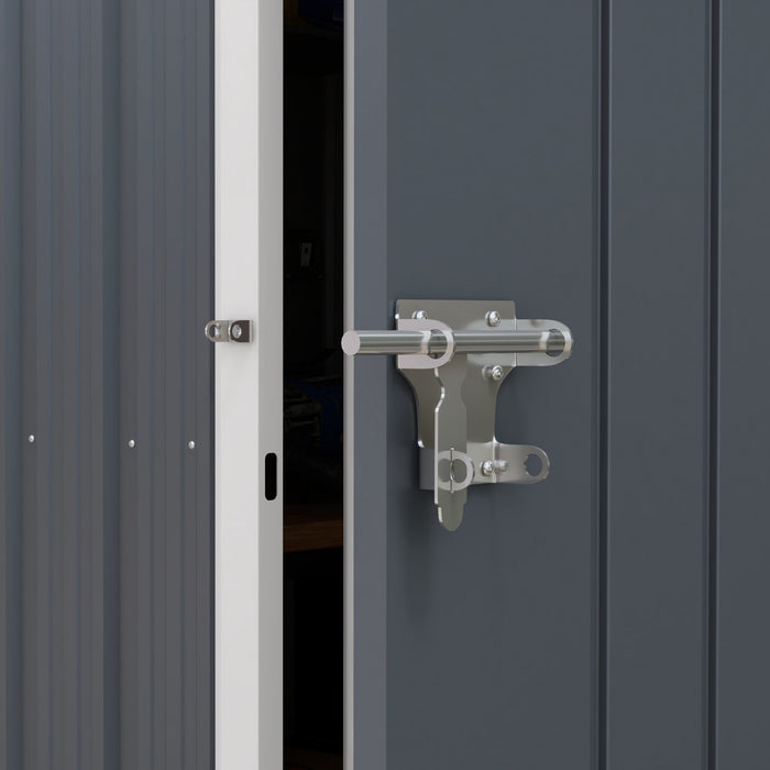 Outsunny Abri De Jardin En Metal 7' X 5,5', Porte Verrouillable. Gris Fonce