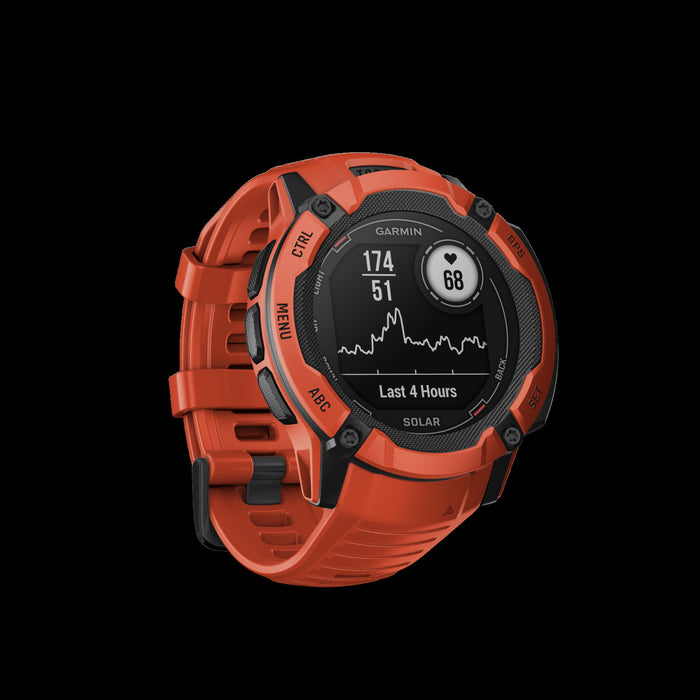 Montre Connectee Garmin Instinct® 2x Solar Gps - Suivi De La Sante Et De La Condition Physique Avec Gnss Multi-bande - Rouge Flamme