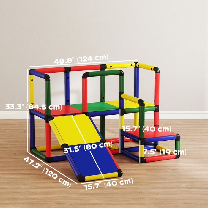 Qaba Structure d'Escalade pour Enfants, Jeux d'Escalade avec Toboggan