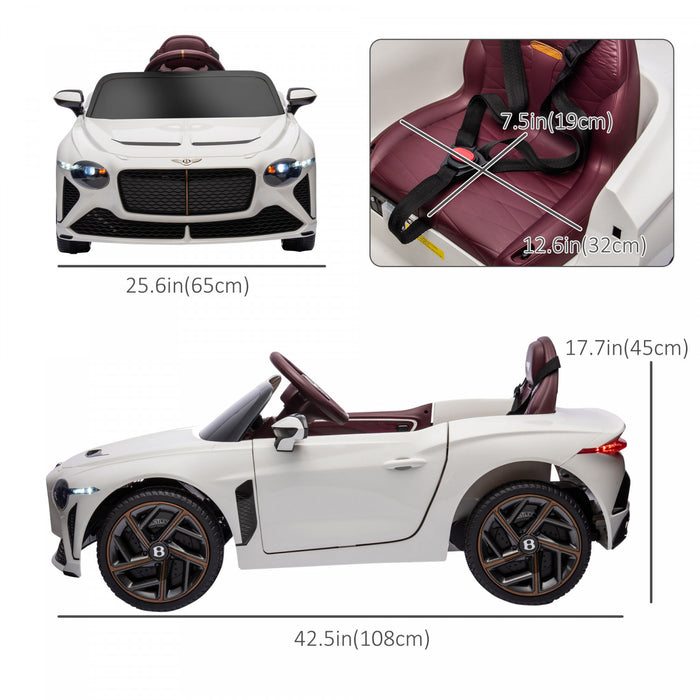 Aosom Voiture Electrique 12 V Avec Portes Papillon, Batterie Portable, 3,1 Mph, Jouet Pour Enfants Pour Garcons Et Filles Avec Telecommande, Systeme De Suspension, Klaxon, Musique, Lumieres, Blanc