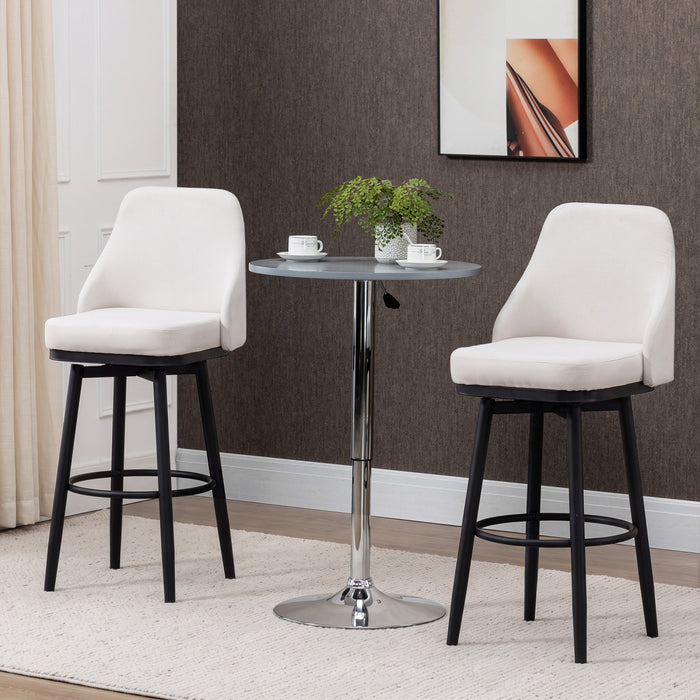 HOMCOM 2 Tabourets de Bar 360° Pivotants Pieds Metal
