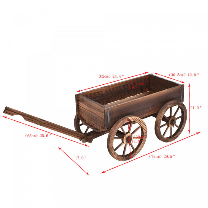 Jardiniere En Bois En Forme De Charrette Costway