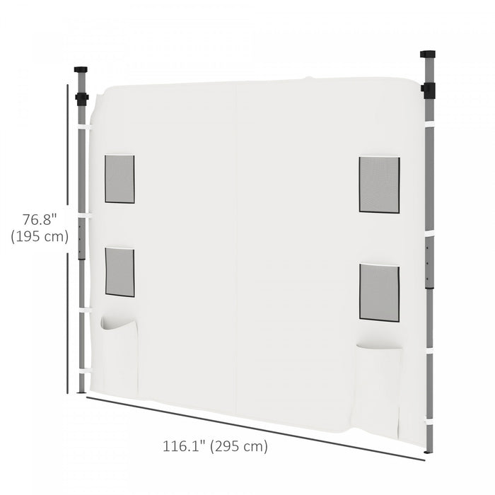 Outsunny Paroi Laterale Pour Auvents, Paroi Laterale Uniquement, Blanc