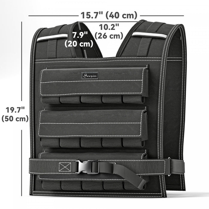 Soozier Gilet Leste Reglable 44 lb Avec 20 Poids En Metal