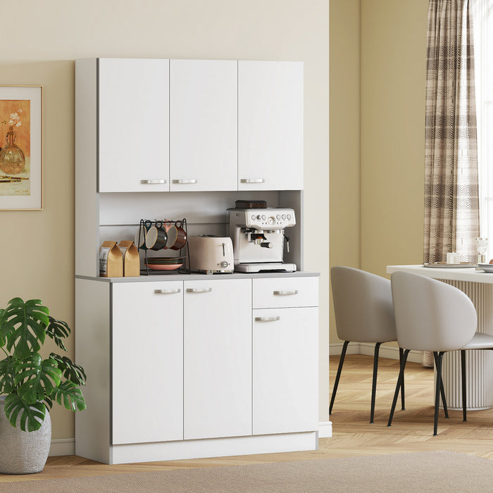 HOMCOM Buffet moderne avec huche armoire de cuisine placard de rangement