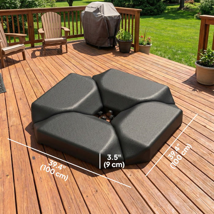Outsunny Lot de 4 Poids pour Base de Parasol Deporte