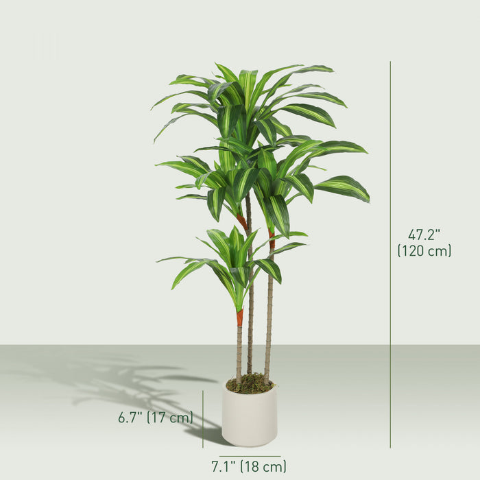 HOMCOM Arbre Dracaena Artificiel de 4pi, Plante Factice pour Decoration
