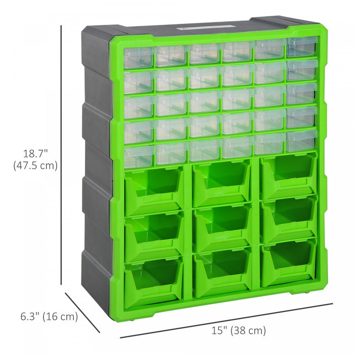 Durhand 39 Tiroirs En Plastique Pour Pieces De Rangement En Plastique, Vert