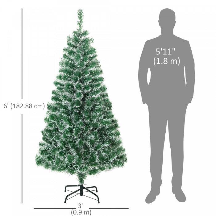 HOMCOM Arbre de Noel artificiel 6' avec branches realistes, Vert