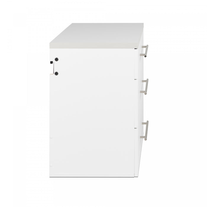 Armoire de plancher HangUps à 3 tiroirs avec rangement - blanche