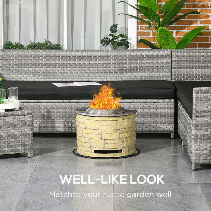 Outsunny Foyer Sans Fumee Avec Tapis, 20\" Firepit, Oxyde De Magnesium