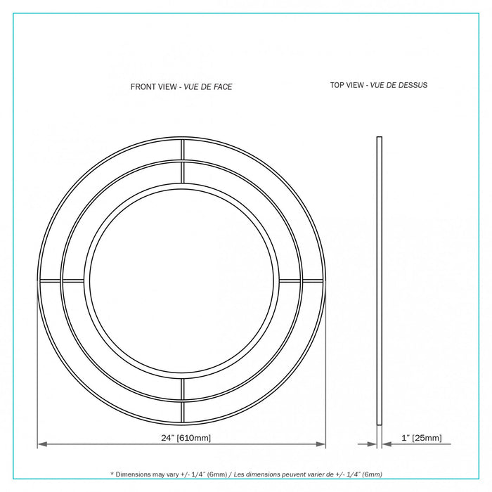 Miroir Yarry de 24 po noir