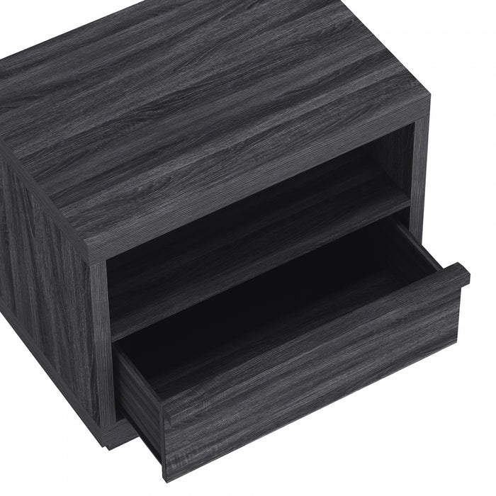 Table de nuit contemporaine Navis 26\" en gris charbon (1 tiroir)