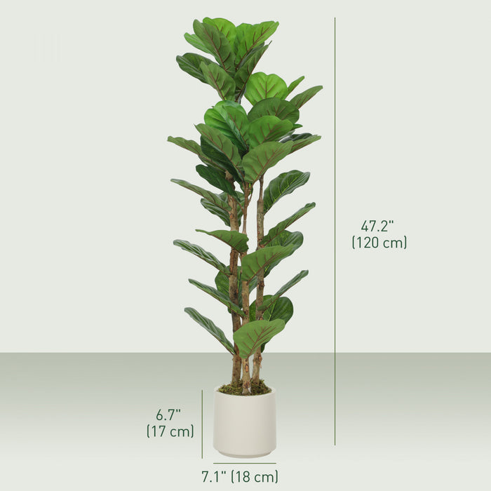 HOMCOM Ensemble de 2 faux figuiers lyre de 4pi, arbre factice